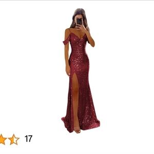 Glamorous Burgundy Sequin Dress